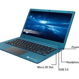 Gateway 11.6" Notebook, Intel® Celeron®, 64GB Storage,4GB RAM, Windows 10, Blue